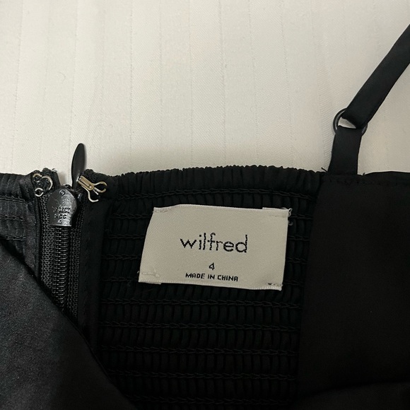 Aritzia Wilfred Glaze Satin Midi Dress Black size 4 - Picture 12 of 16